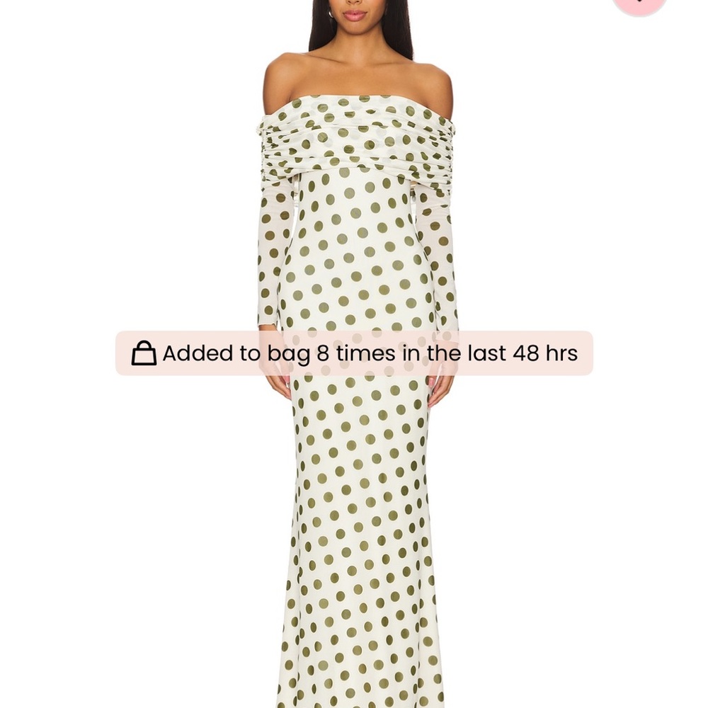 Off-Shoulder Polka Dot Maxi Dress